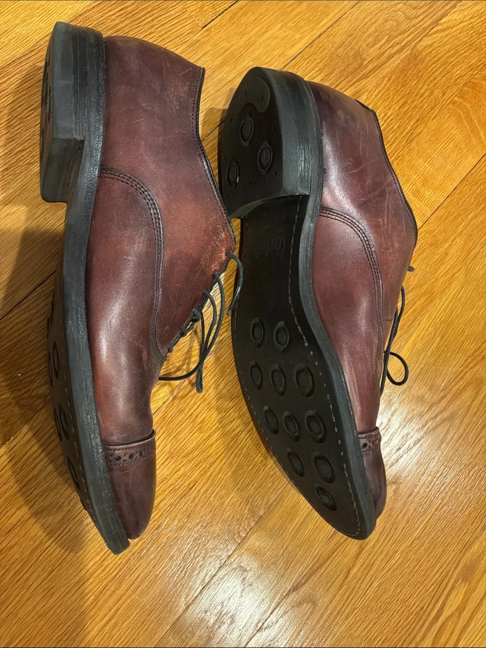Allen Edmonds Fifth Avenue Men's Burgundy Cap Toe Oxford Dress Shoes Size 9.5 E